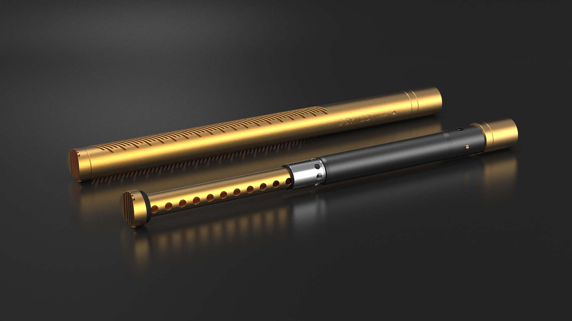 D2 body rendering highlighting the dark metallic finish