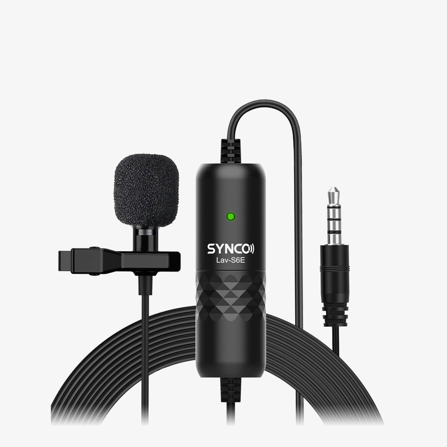 S6E microphone, clip, connector and LED indicator